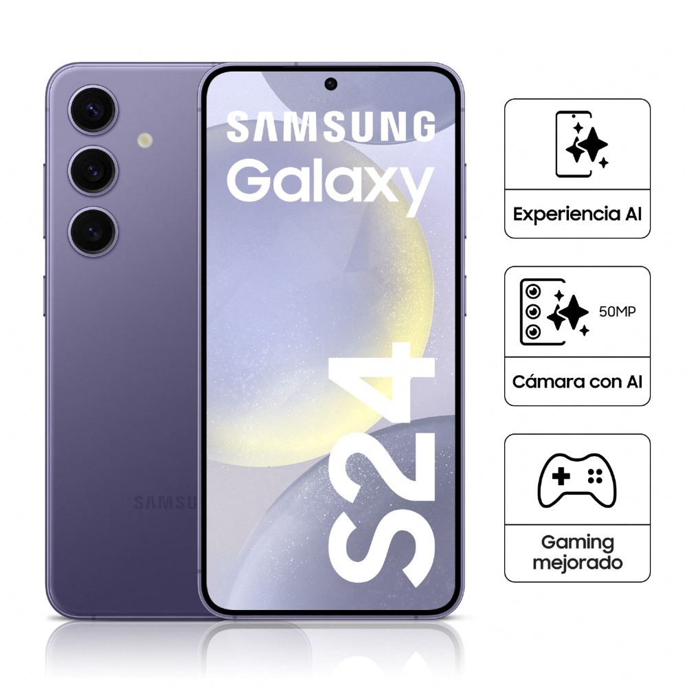 Celular Libre Samsung Galaxy S24 6.2" 256GB 8GB RAM SM-S921BZVMLTP Cobalt Violet