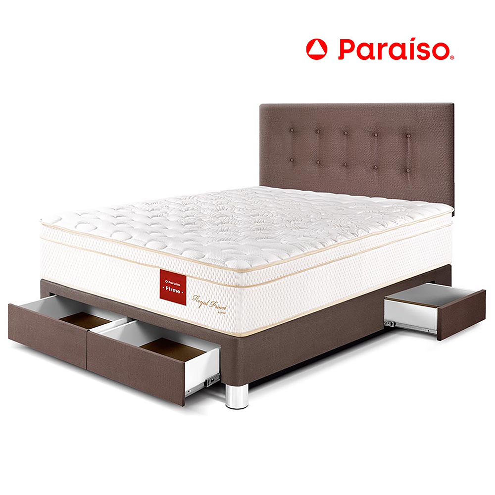 Dormitorio Paraiso Royal Prince Firme con Cajones 2.0 PLZ Chocolate