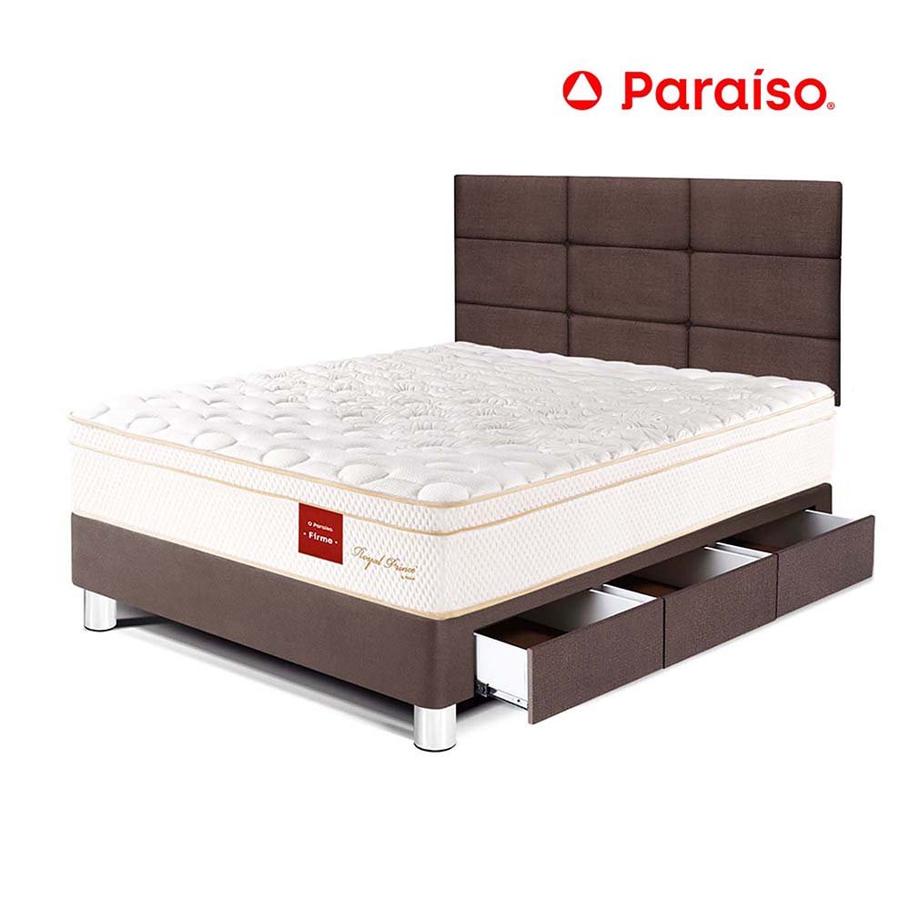 Dormitorio Paraiso Royal Prince Firme con Cajones c/Blocks 1.5 PLZ Chocolate