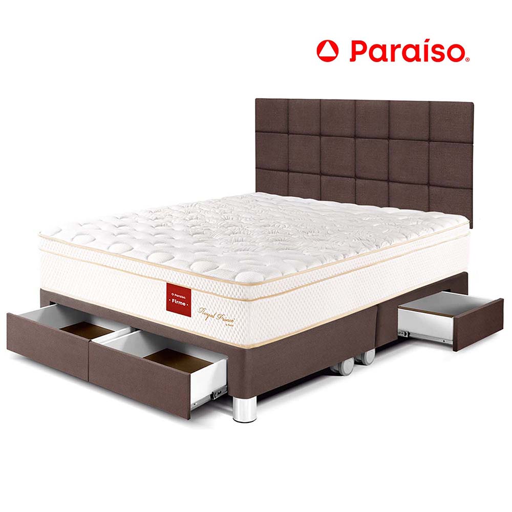 Dormitorio Paraiso Royal Prince Firme con Cajones c/Blocks King Size 198 Chocolate