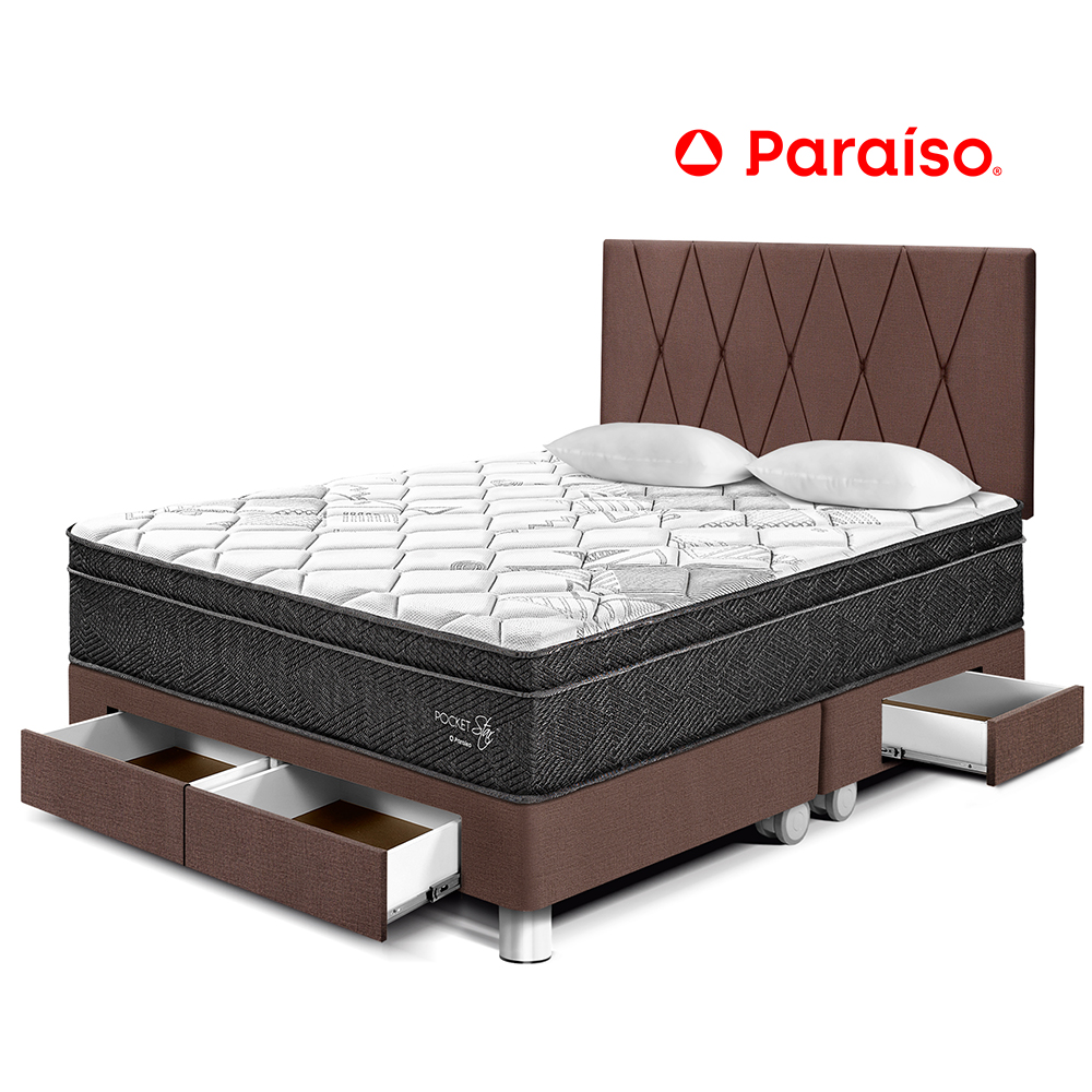 Dormitorio Paraíso Pocket Star con Cajones King Size 198 Chocolate