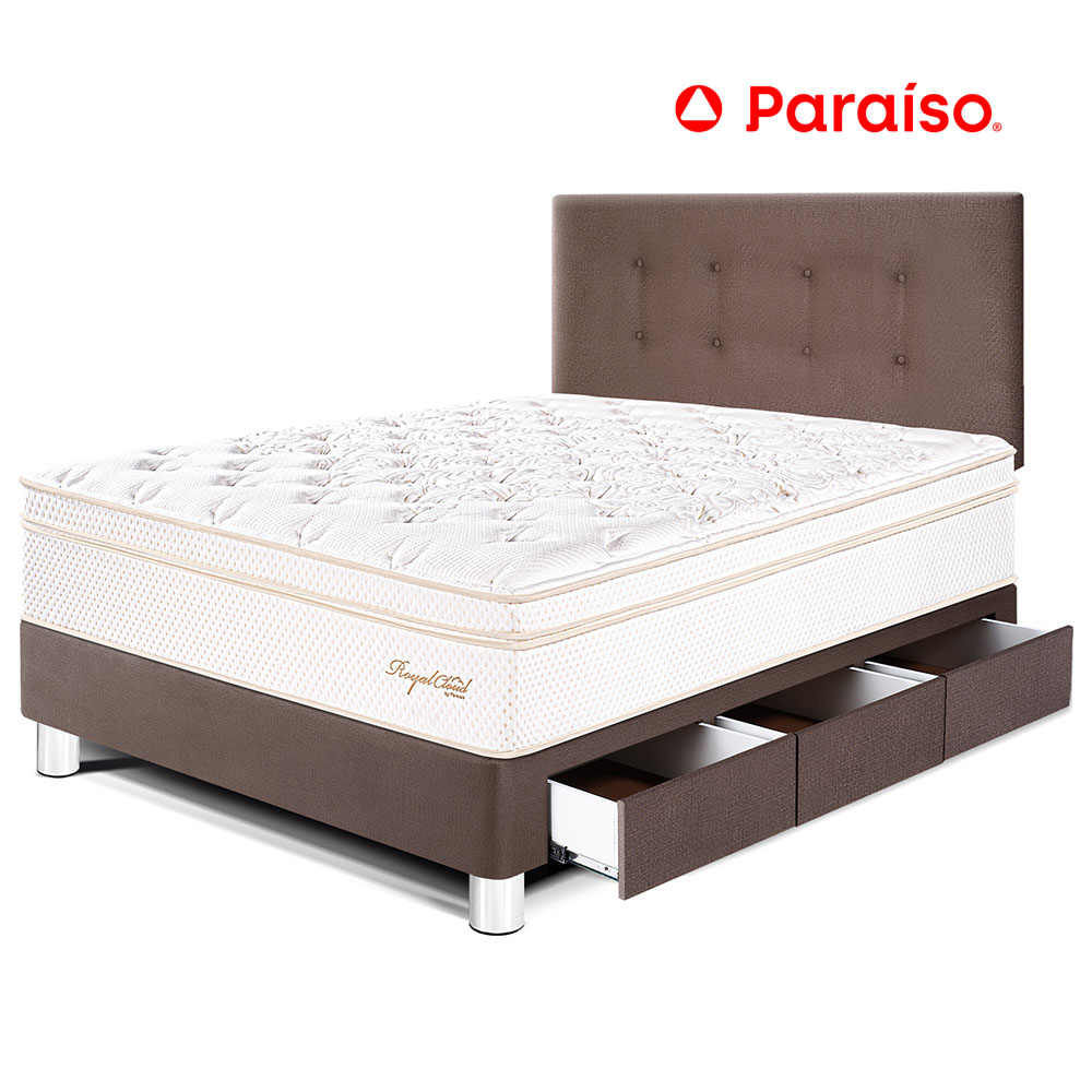 Dormitorio Paraiso Royal Cloud con Cajones 1.5 PLZ Chocolate