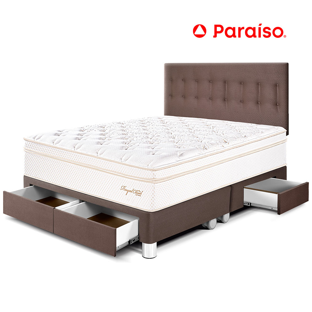 Dormitorio Paraiso Royal Cloud con Cajones King Size 198 Chocolate