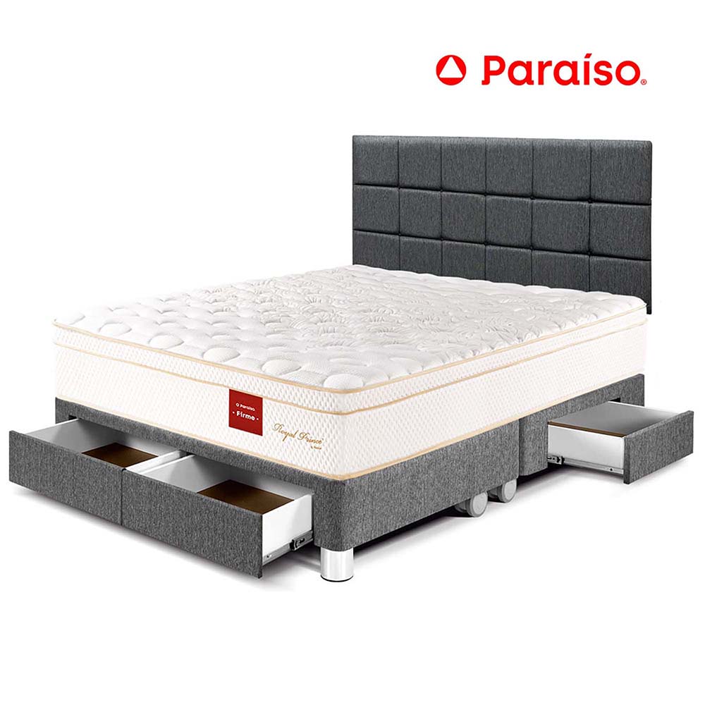 Dormitorio Paraiso Royal Prince Firme con Cajones c/Blocks King Size 198 Gris