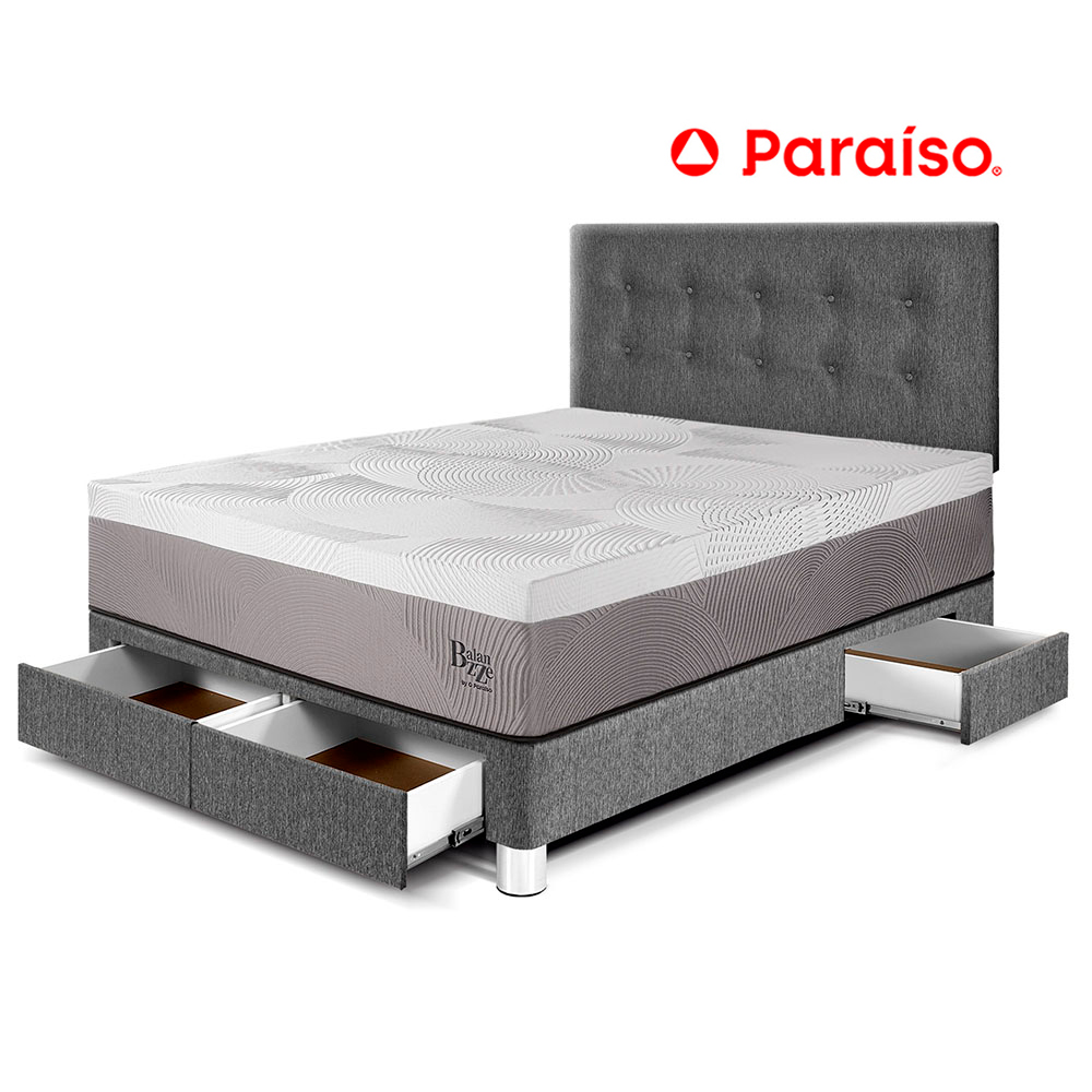 Dormitorio Paraiso con Cajones Royal Balanzze 2 PLZ Gris