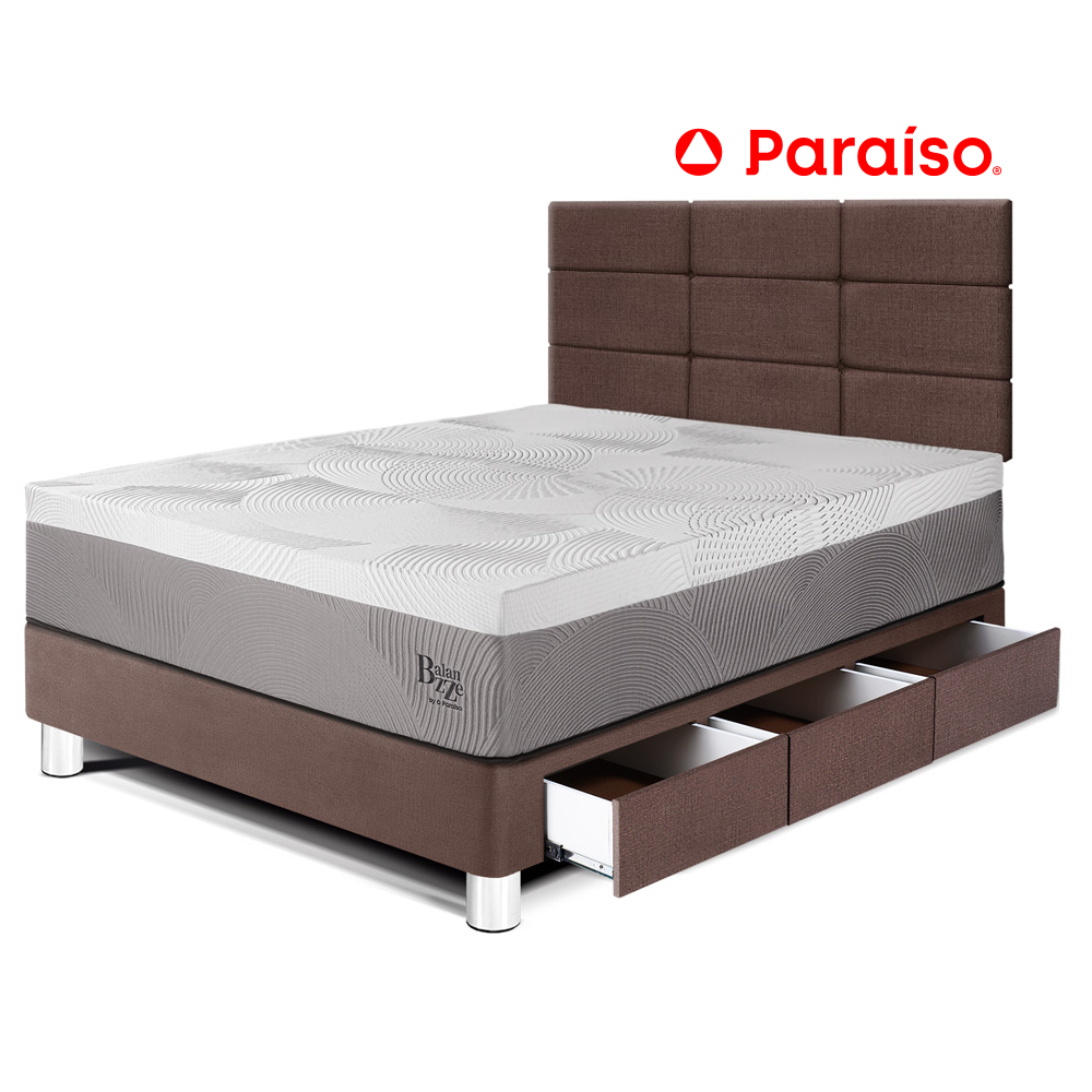 Dormitorio Paraiso con Cajones Royal Balanzze c/Blocks 1.5 PLZ Chocolate