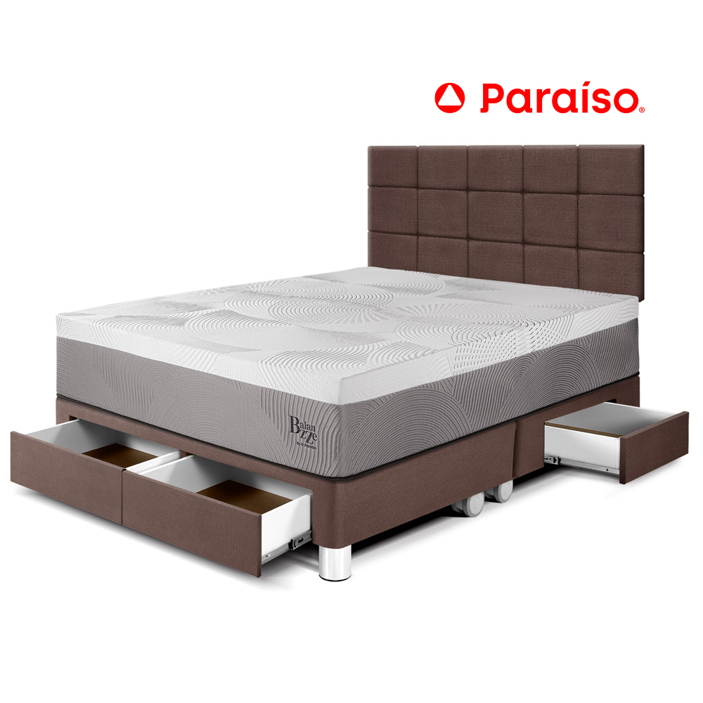 Dormitorio Paraiso con Cajones Royal Balanzze c/Blocks Queen Chocolate