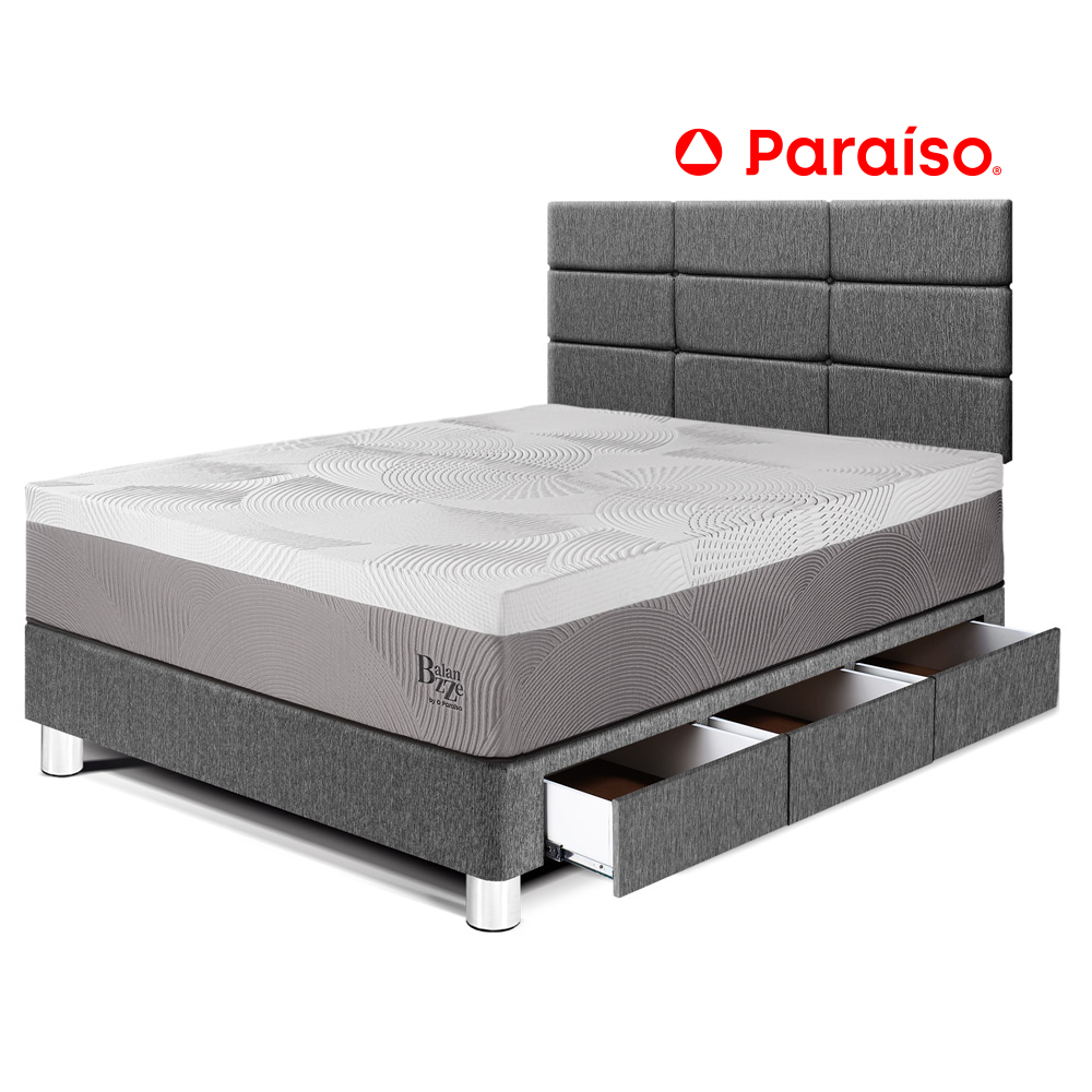 Dormitorio Paraiso con Cajones Royal Balanzze c/Blocks 1.5 PLZ Gris