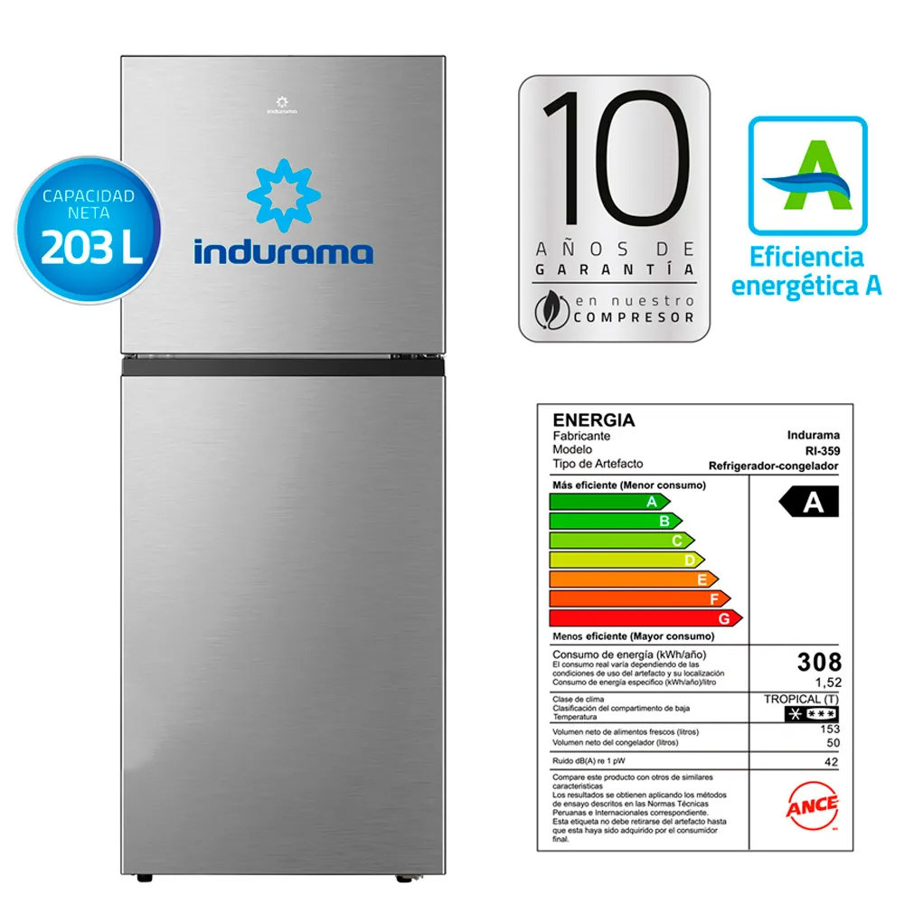 Refrigeradora Indurama RI-359 No Frost 203L