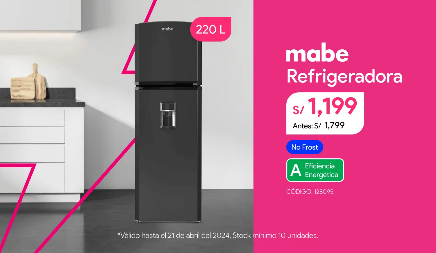 Refrigeradora No Frost 220 Lts Netos Grafito Mabe - RMA230PJPG